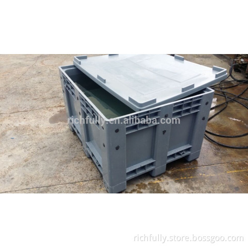 Low price euro plastic pallet crate with lid